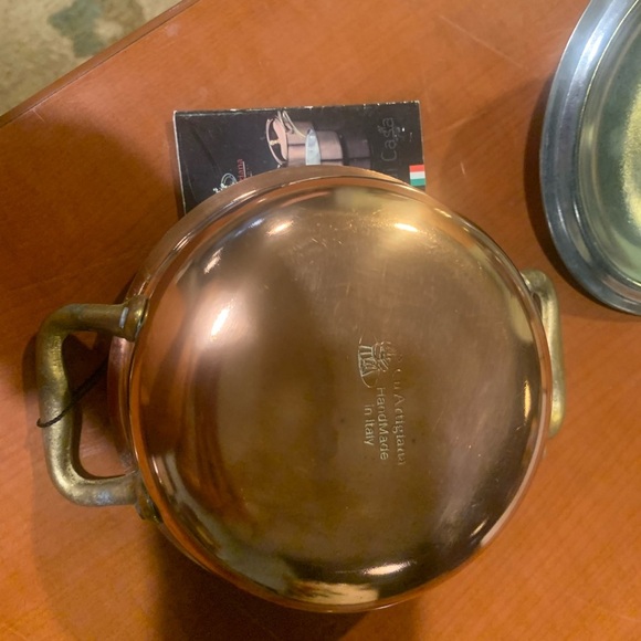 Copper Cookware with Gold Handles made in Italy CU Artigiana NWT - Picture 3 of 3